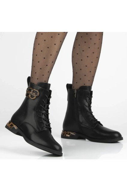 Dámske členkové topánky čierne kód DBT7206 - GM DBT7206/25 CZARNY 38 - GM (Veľkosť 38)