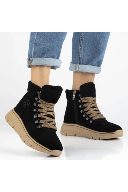 Dámske členkové topánky čierne kód DBT7290/25 - GM DBT7290/25 CZARNY 38 - GM (Veľkosť 38)