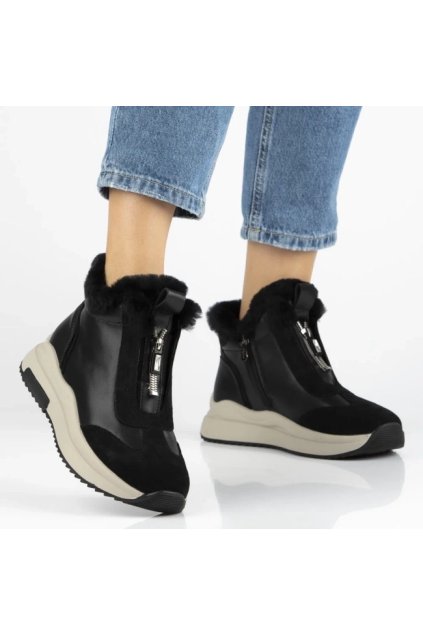 Dámske členkové topánky čierne kód DBT7177/25 - GM DBT7177/25 BLACK 38 - GM (Veľkosť 38)