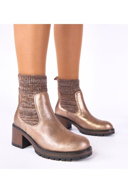 Dámske členkové topánky Zlatá kód M-789 - GM M-789 TAUPE 38 - GM (Veľkosť 38)