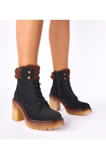 Dámske členkové topánky čierne kód M750 - GM M750 BLACK 38 - GM (Veľkosť 38)