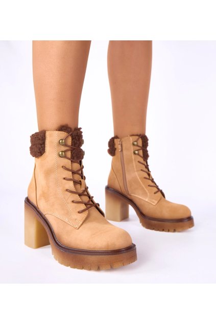 Dámske členkové topánky hnedé kód M750 - GM M750 CAMEL 38 - GM (Veľkosť 38)