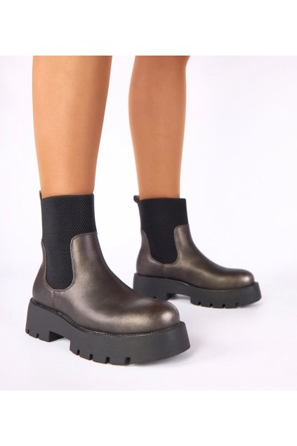 Dámske členkové topánky sivé kód RXJ-241 - GM RXJ-241 GUN 38 - GM (Veľkosť 38)