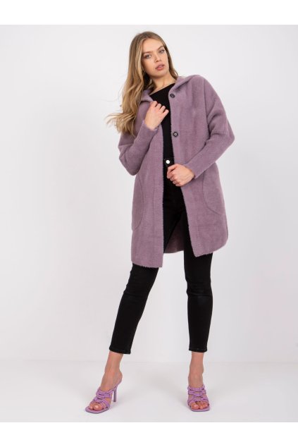 Dámsky kabát farba svetlo-fialová kód MBM-PL-1518.95P : na temu obdobie Jeseň / zima (Farba Svetlo-fialová, Veľkosť ONE SIZE)