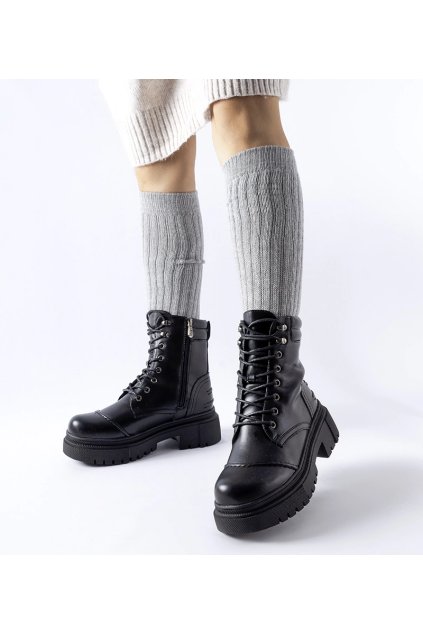 Dámske členkové topánky čierne kód D8807 - GM D8807 BLACK 38 - GM (Veľkosť 37)