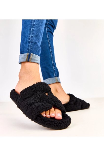 Dámske šľapky čierne kód BSD151 - GM BSD151-1 BLACK 38 - GM (Veľkosť 38)