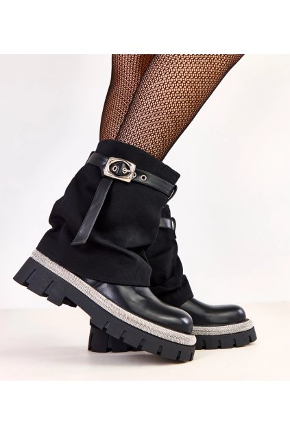 Dámske členkové topánky čierne kód K587 - GM K587 BLACK 38 - GM (Veľkosť 39)