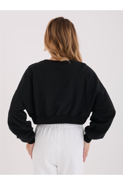 Dámska čierna športová mikina bez kapucne WT-BL-A1277-1.47 (Farba Čierna, Veľkosť ONE SIZE)