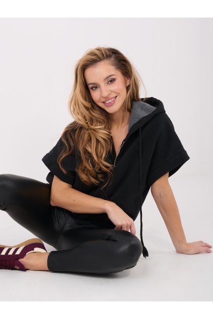 Dámska čierna športová mikina bez kapucne WT-BL-A1458.36 (Farba Čierna, Veľkosť ONE SIZE)