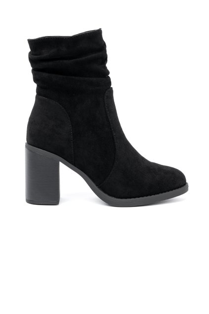 Čierne dámske členkové topánky na hrubom podpätku Shelvt kod CCC -1- MS2065B (Veľkosť 39)