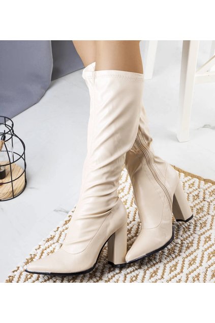 Dámske topánky čižmy hnedé kód PRC-7 - GM PRC-7 Béžové 38 - GM (Veľkosť 37)