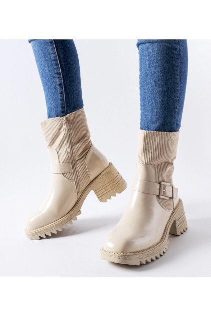 Dámske členkové topánky hnedé kód M623 - GM M623 Béžové 38 - GM (Veľkosť 39)