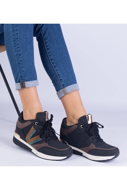 Dámske topánky tenisky čierne kód KK-386 - GM KK-386 BLACK 38 - GM (Veľkosť 38)