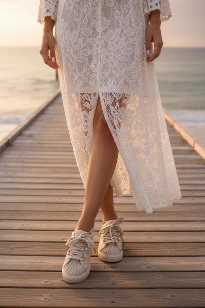 Ozdobené Dámske tenisky béžove calissea / 9031 BEIGE (Veľkosť 36)