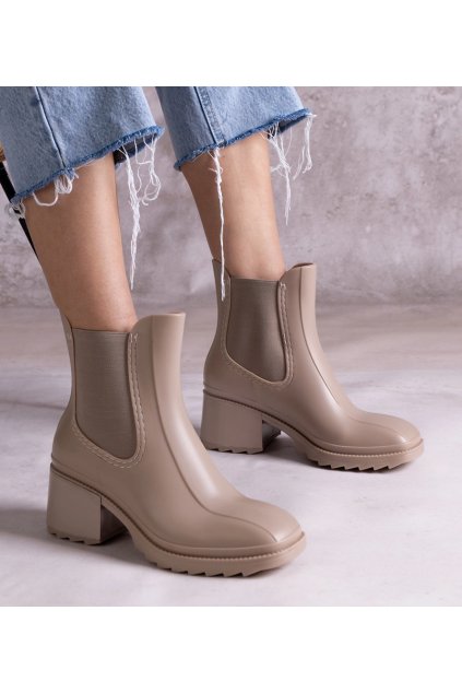 Dámske topánky gumáky hnedé kód FI-211 - GM FI-211 NUDE 38 - GM (Veľkosť 39)