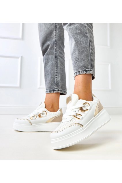 Dámske topánky tenisky biele kód B2093 - GM B2093 WHITE 38 - GM (Veľkosť 38)