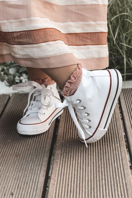 Detské vysoké tenisky biele filemon / 845-B/80090-B WHT (Veľkosť 18)