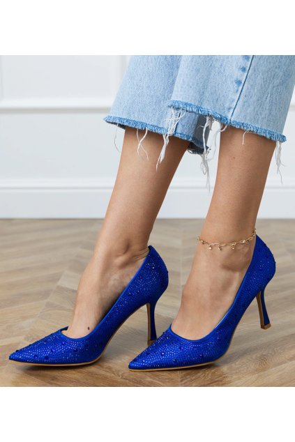 Dámske topánky lodičky modré kód VB22351 - GM VB22351 BLU 38 - GM (Veľkosť 36)