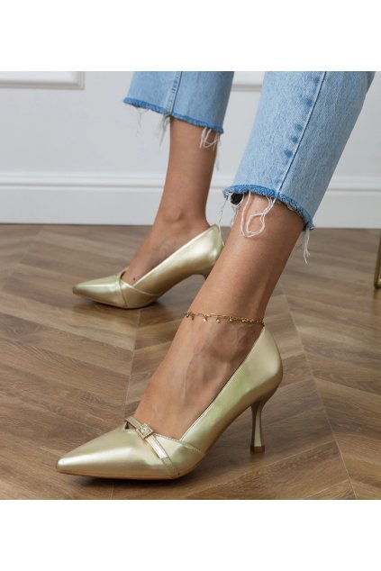 Dámske topánky lodičky Zlatá kód FB-358 - GM FB-358 GOLD 38 - GM (Veľkosť 39)