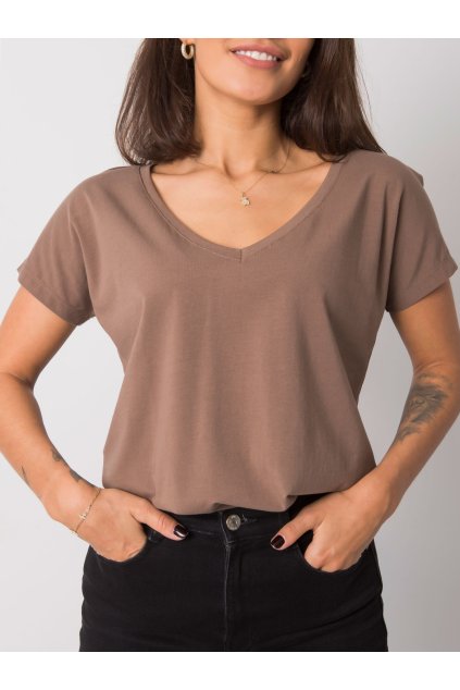 Dámske jednofarebné farba hnedá kód RV-TS-4832.11P (Farba Hnedá, Veľkosť M)