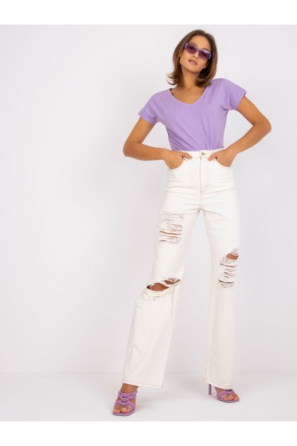 Dámske jednofarebné farba svetlo-fialová kód RV-TS-4832.20P (Farba Svetlo-fialová, Veľkosť XS)