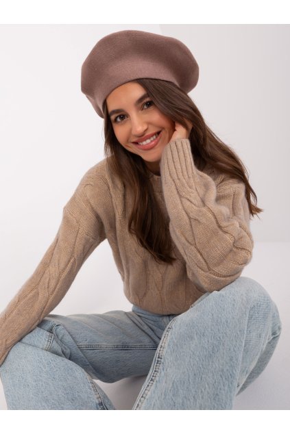 Dámske Čiapka farba Tmavo-béžová kód AT-CZ-231305.82P (Farba Tmavo-béžová, Veľkosť ONE SIZE)