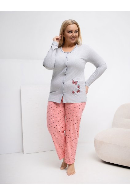 Dámske Pyžamo farba Sivá kód DU-PI-FP-509.99P (Farba Sivá, Veľkosť XL)