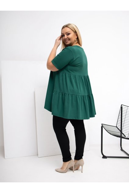 Dámska blúzka plus size tmavo-zelená RV-BZ-7923-1.34P (Farba Tmavo-zelená, Veľkosť ONE SIZE)