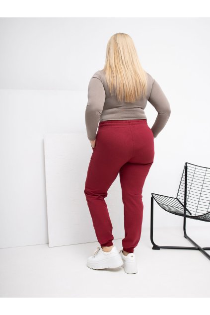 Dámske tepláky pre moletky kód RV-DR-6301.88 (Farba Bordová, Veľkosť 4XL)