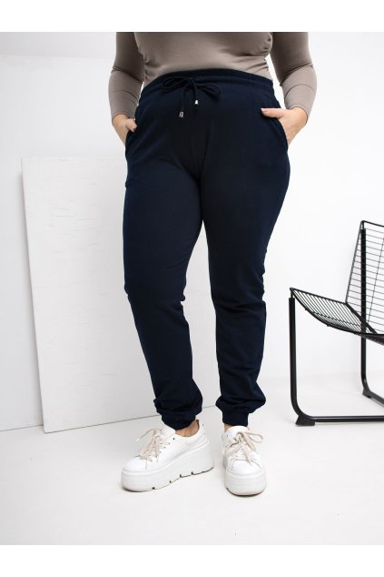 Dámske tepláky pre moletky kód RV-DR-6301.88 (Farba Granatovo-modrá, Veľkosť 3XL)