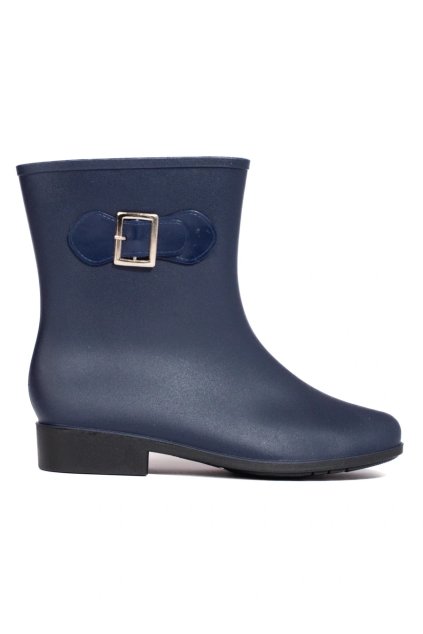 Modré dámske gumáky na nízkej podrážke Shelvt kod CCC -1- HMY-7BL (Veľkosť 37.5)