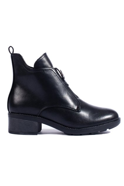 Čierne dámske členkové topánky na nízkej podrážke Shelvt kod CCC -1- HF282B (Veľkosť 37.5)