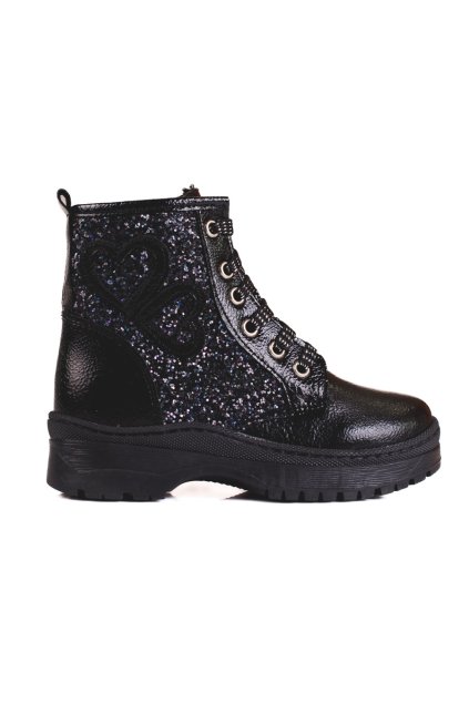 Čierne detské topánky na nízkej podrážke W. potocki kod CCC -1- 22-61061B (Veľkosť 36)