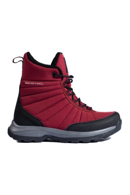 Červené dámske snehule na nízkej podrážke Dk kod CCC -1- 1027BOR (Veľkosť 37.5)