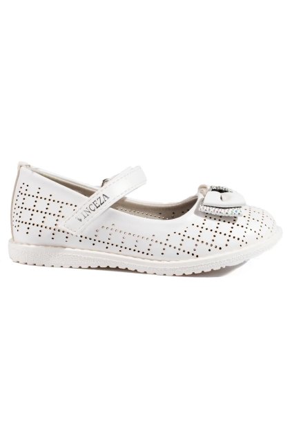 Biele detské baleríny na nízkej podrážke Vinceza kod CCC -1- 23-36122W (Veľkosť 36)