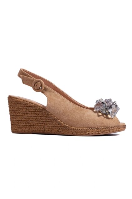 Béžové dámske sandále na platforme W. potocki kod CCC -1- 23-12055BE (Veľkosť 37.5)