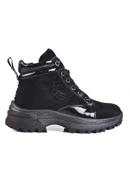 Čierne detské topánky na nízkej podrážke Shelvt kod CCC -1- DD78B (Veľkosť 36)