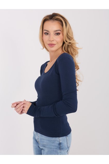 Dámska blúzka s dlhým rukávom granatovo-modrá WT-BZ-A1009.63 (Farba Granatovo-modrá, Veľkosť ONE SIZE)