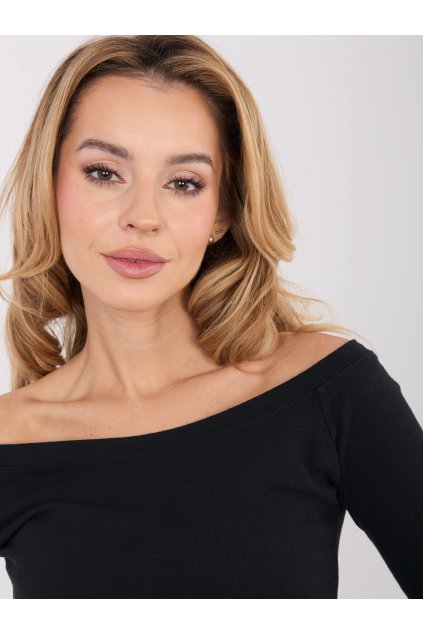 Dámska blúzka španielského strihu čierna WT-BZ-A1087.65 (Farba Čierna, Veľkosť ONE SIZE)