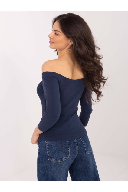 Dámska blúzka španielského strihu granatovo-modrá WT-BZ-A1087.65 (Farba Granatovo-modrá, Veľkosť ONE SIZE)