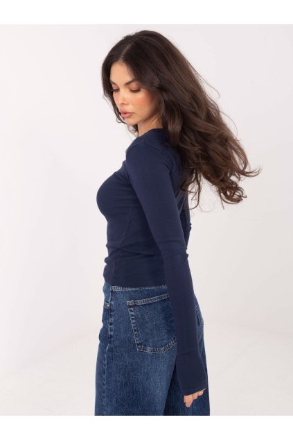 Dámska blúzka s dlhým rukávom granatovo-modrá WT-BZ-A1088.12 (Farba Granatovo-modrá, Veľkosť ONE SIZE)