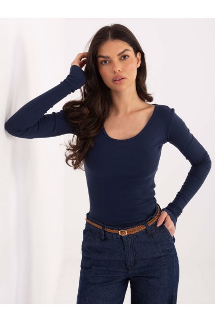 Dámska blúzka s dlhým rukávom granatovo-modrá WT-BZ-A1090.83 (Farba Granatovo-modrá, Veľkosť ONE SIZE)