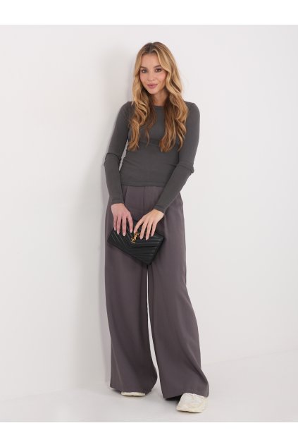 Dámska blúzka s dlhým rukávom grafitovo-sivá WT-BZ-A1103.85 (Farba Grafitovo-sivá, Veľkosť ONE SIZE)