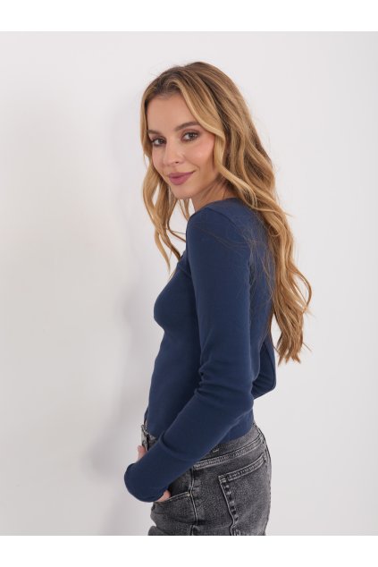 Dámska blúzka s dlhým rukávom granatovo-modrá WT-BZ-A1133.00 (Farba Granatovo-modrá, Veľkosť ONE SIZE)