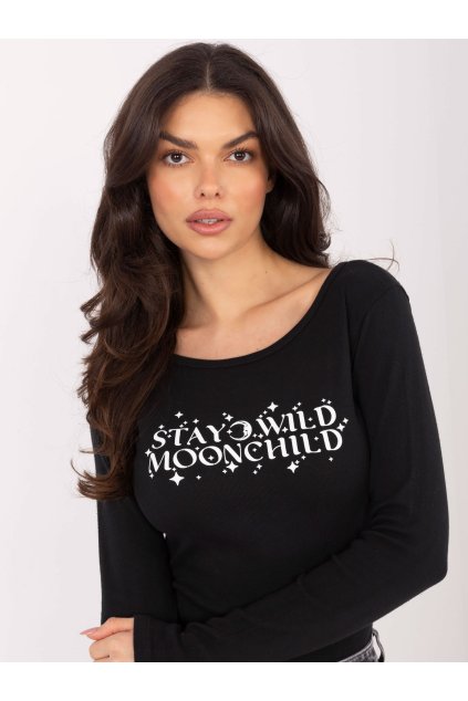 Dámska blúzka s podtlačou čierna WT-BZ-A1143.46 (Farba Čierna, Veľkosť ONE SIZE)