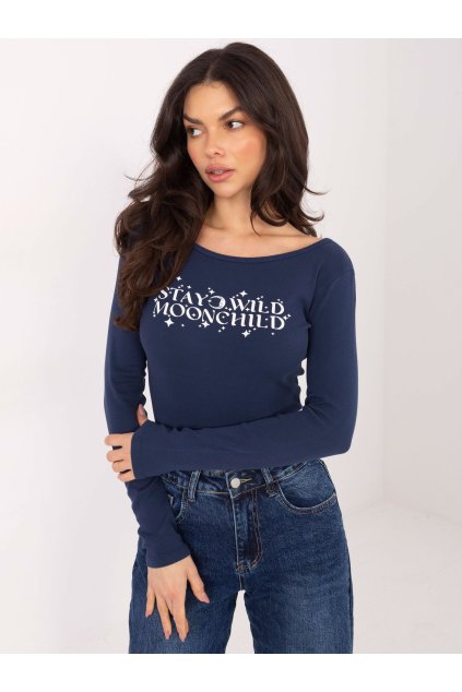 Dámska blúzka s podtlačou granatovo-modrá WT-BZ-A1143.46 (Farba Granatovo-modrá, Veľkosť ONE SIZE)