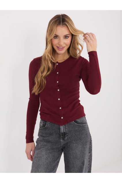 Dámska blúzka s dlhým rukávom bordová WT-BZ-A1148.82 (Farba Bordová, Veľkosť ONE SIZE)