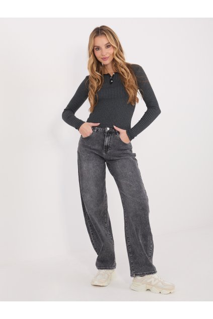 Dámska blúzka s dlhým rukávom grafitovo-sivá WT-BZ-A1150.13 (Farba Grafitovo-sivá, Veľkosť ONE SIZE)