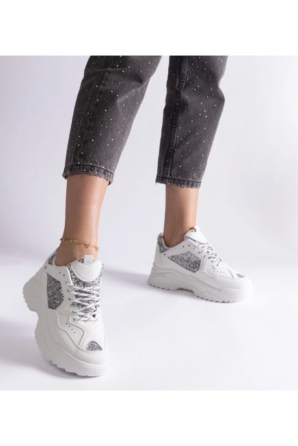 Biele dámske tenisky NAJ.SK, kód A88-187 WHITE (Veľkosť 36)