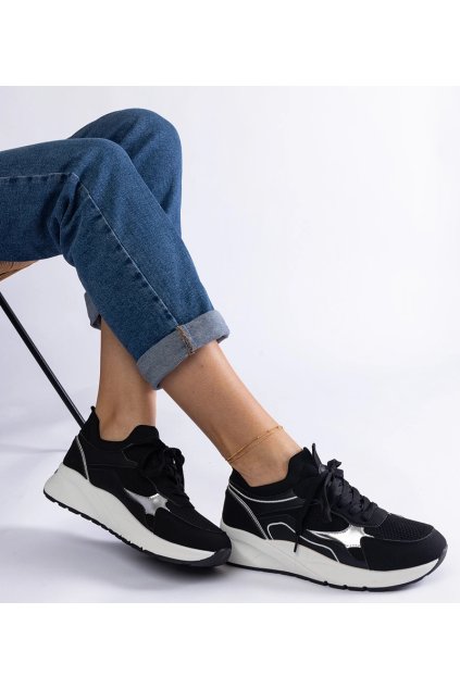 Čierne dámske tenisky - GM C-421 BLACK (Veľkosť 36)